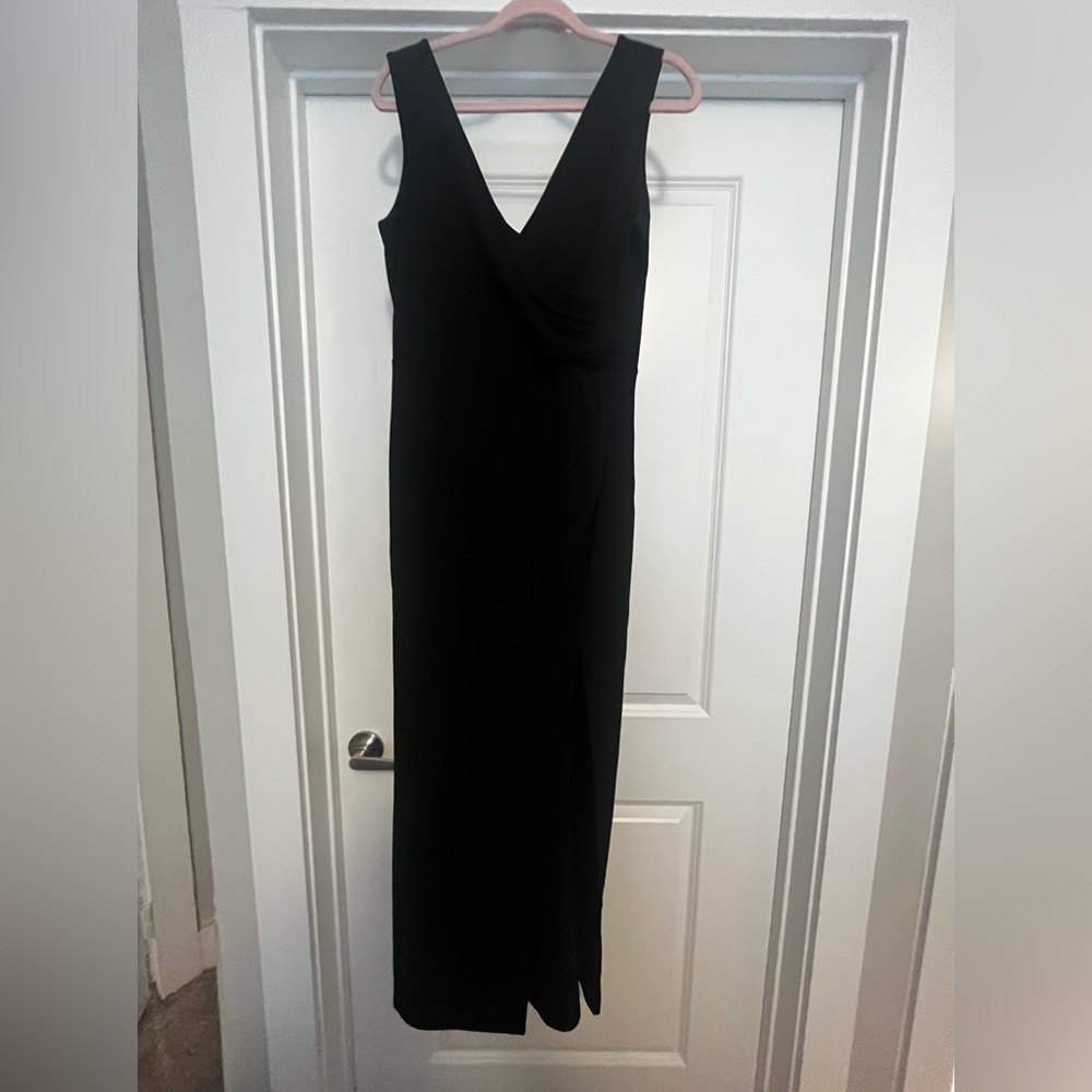 Black formal dress with slit in front